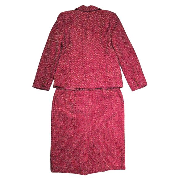 VTG 90s Tweed Skirt Suit 12 Blazer Jacket Preppy Old Money Classic Career Work - Picture 2 of 5
